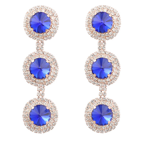 Arzonai 2022 earrings super flash claw chain alloy diamond multi-layer round glass diamond earrings women's European and American dinner earrings