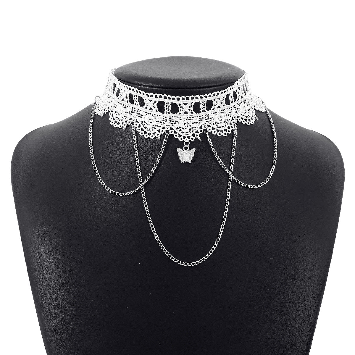 Arzonai  Cross-border fashion trendy collarbone chain choker lace sexy chain tassel necklace niche necklace