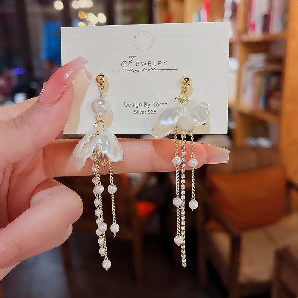 Arzonai 2022 new trendy earrings women's design sense pearl tassel earrings niche temperament gentle high-end light luxury earrings