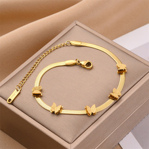 Arzonai titanium steel does not fade butterfly bracelet snake bone chain high-end light luxury design all-match luxury jewelry