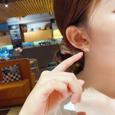 Arzonai South Korea Dongdaemun earrings S925 silver needle ins wind earrings all-match long tassel earrings exquisite butterfly earrings