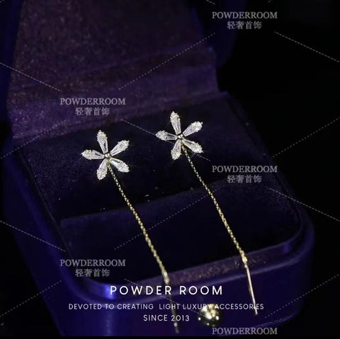 Arzonai Korean version of the ear-hook light luxury crystal flower ear-hook temperament niche high-end small flower ear clip without pierced earrings earrings
