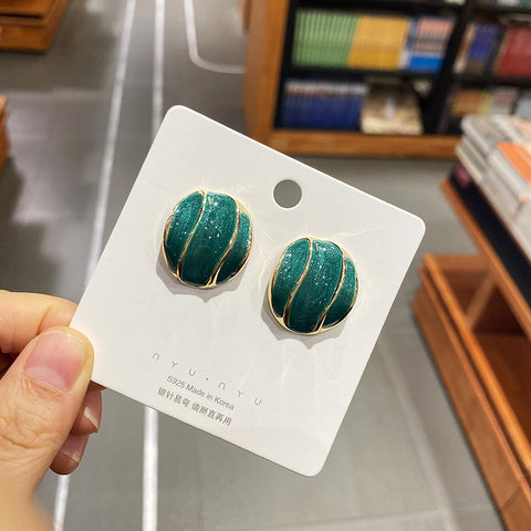 Arzonai Summer Small Fresh Round  Green Earrings for women and Girls and women