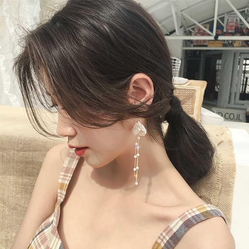 Arzonai 2022 new trendy earrings women's design sense pearl tassel earrings niche temperament gentle high-end light luxury earrings