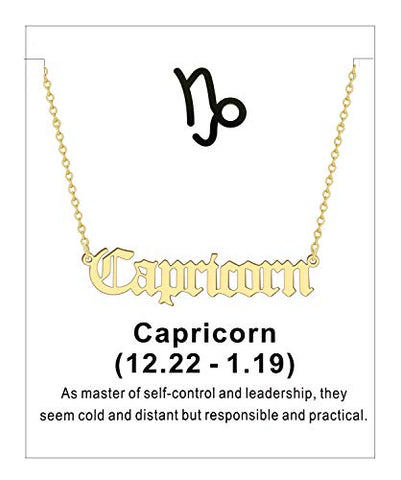Arzonai Capricorn Popular fashion all-match necklace Zodiac constellations unique letter pendant necklace