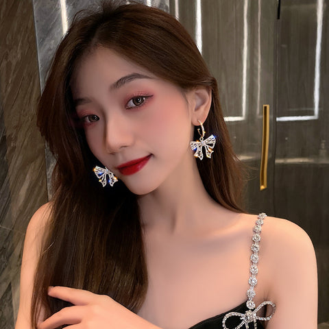 Arzonai 2022 new popular trendy bow earrings women's summer earrings high-end light luxury earrings exaggerated design earrings