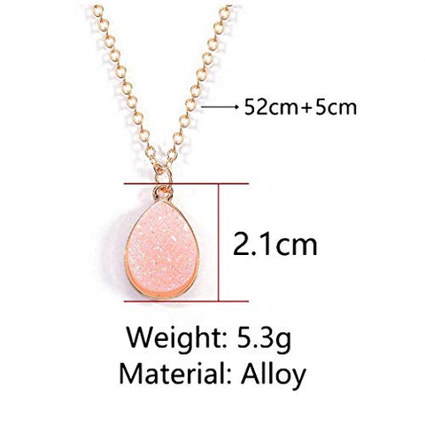 Arzonai Charm Drop Shape Stone Necklaces & Pendants for Women Mermaid Crystal Bud Necklace Jewelry Collar