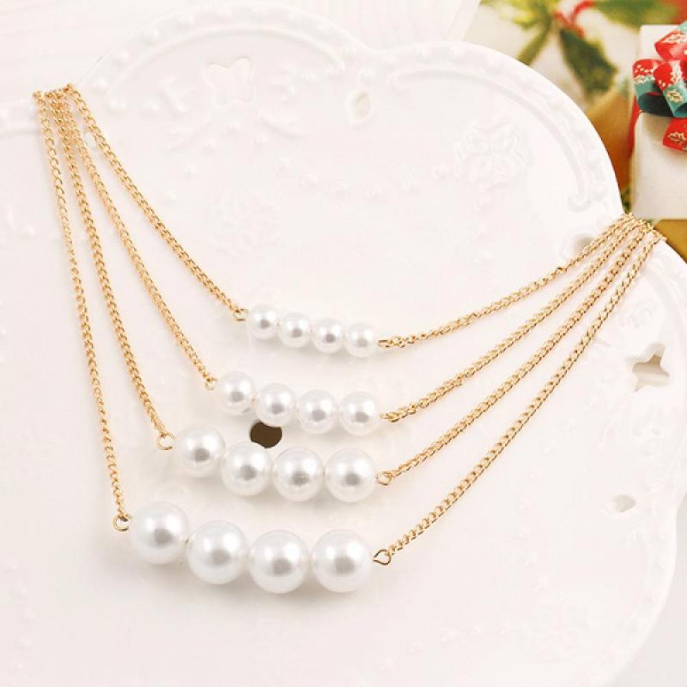 ARZONAI 2020 New Women Pear Necklace Classic Multilayer Neckace for Women's Fashion Pendant Necklace Jewelry Acccesories