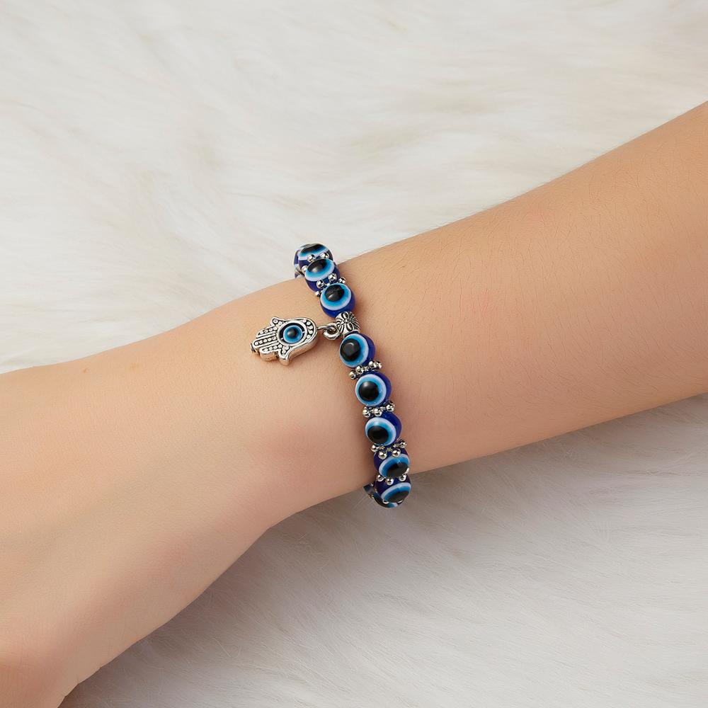 Arzonai fashion blue eyes bracelet evil turkish glass beads Handmade elasticity bracelet jewelry for women & Girls
