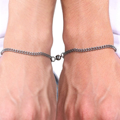 Arzonai New Design Ball Magnetic Couple Bracelets For Lover Men Women Love Chain Link Bangle Charm Bracelet