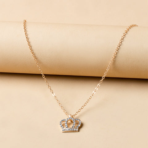 Arzonai necklace wholesale fashion diamond necklace noble personality crown gold pendant necklace women