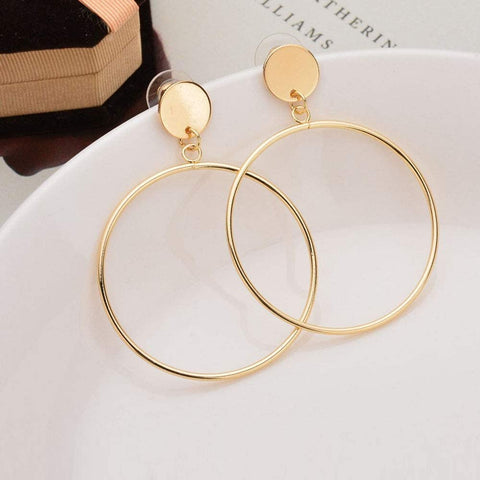 Arzonai European and American simple style temperament European and American earrings Japan and South Korea large circle earrings earrings earrings earrings women