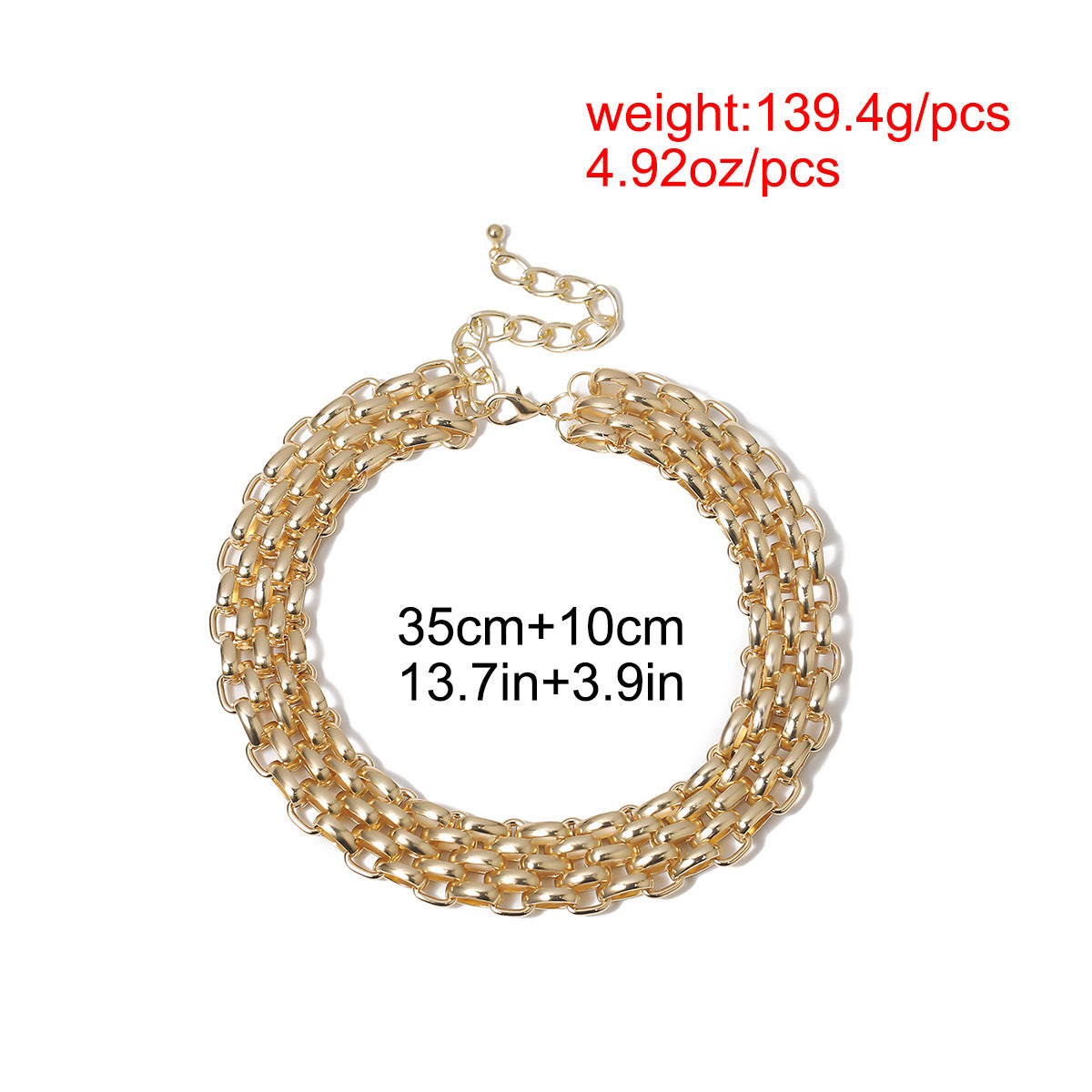 Arzonai jewelry personality exaggerated thick chain necklace female retro simple clothing accessories metal sweater chain-golden