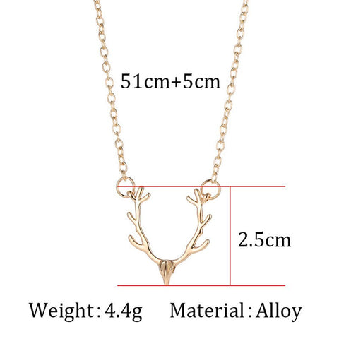 ARZONAI Christ Christmas Little Antler Deer Head Elk Necklace Classic Color Chokers Necklaces For Women Girls Wish Fashion Jewelry