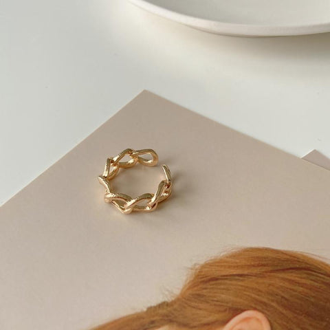Arzonai Korean version of the Korean style irregular geometric open ring simple female ring