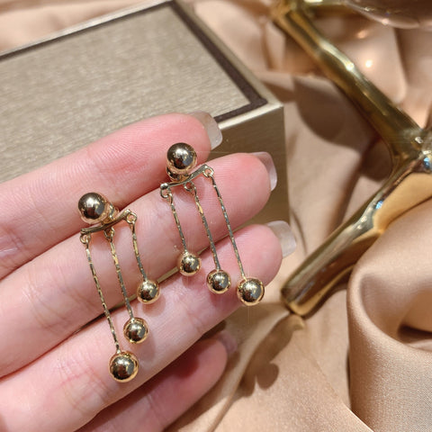 Arzonai  tassel earrings 2022 new high-end light luxury round metal earrings for women and Girls