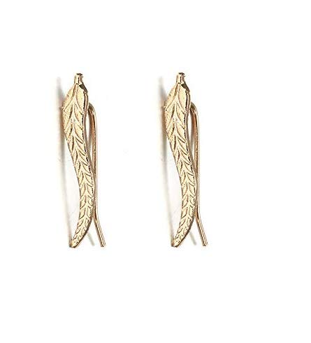 ARZONAI New Fashion Jewelry Leaf Earrings Wave Punk Feather Stud Stylish & Latest Earrings |Ear Cuff | Climber Earrings for Women & Girls