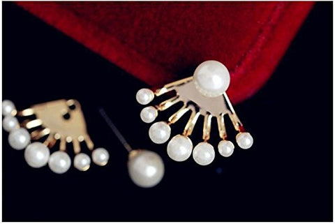 ARZONAI Non-precious Metal and Pearl Earrings for Women & Girls, Golden