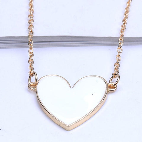 Arzonai Trendy Colorful Heart Pendant Necklace for Women Bohemian Statement Necklace Sexy Personalized Long Chain Sweater Jewelry