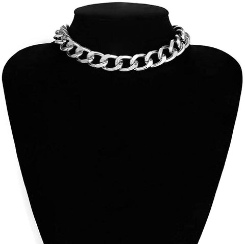 Arzonai Women Accessories Fashion Personalised Jewelry Silver Chunky Big Statement Custom Choker Gold Plated Chain Necklace