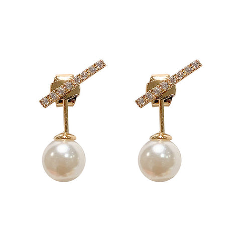 Arzonai South Korea's new simple and small pearl earrings all-match temperament ear studs girl earrings
