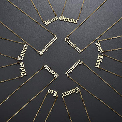 Arzonai Capricorn Popular fashion all-match necklace Zodiac constellations unique letter pendant necklace