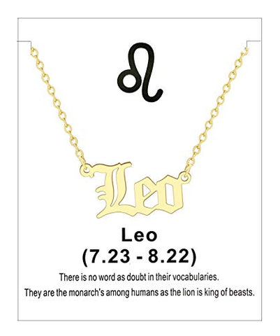 Arzonai Leo Popular fashion all-match necklace Zodiac constellations unique letter pendant necklace