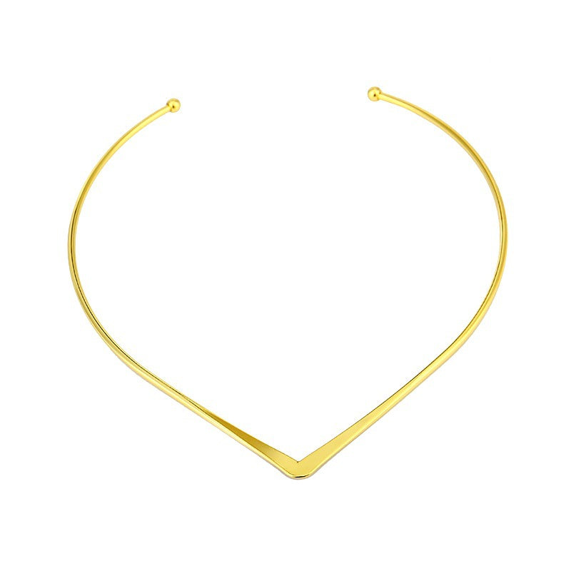 Arzonai Cross-border New Fashion Jewelry Simple V-shaped V-neck Design Choker Women Necklace