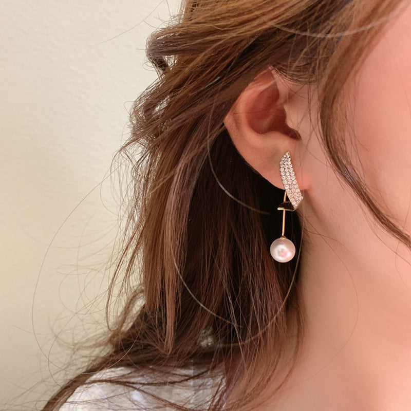 Arzonai New South Korea  wing earrings two ways to wear super beautiful pearl earrings for women and Girls