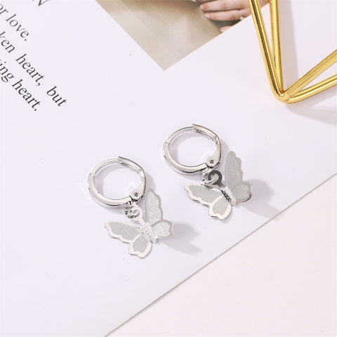 Arzonai Korean fashion earrings sweet frosted butterfly earrings earrings female sweet wild simple style earrings