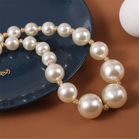 Arzonai European and American trend exaggerated long section highlight pearl necklace female creative foreign trade geometric personality pendant jewelry