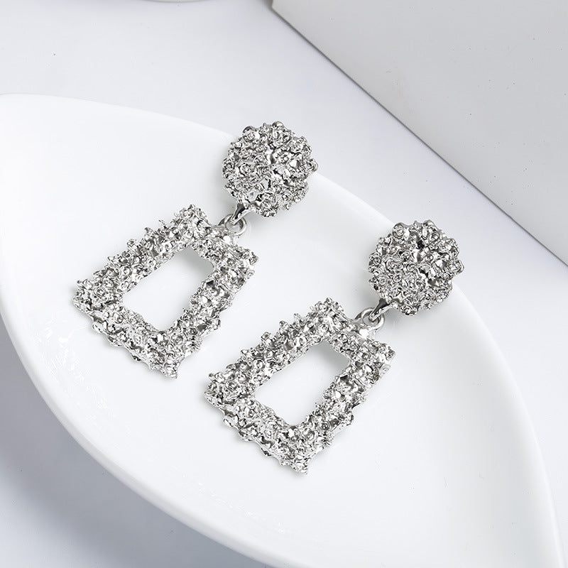 Arzonai Geometric Big Square Dangle Earrings Big Square Exaggeration For Women Fashion Jewelry