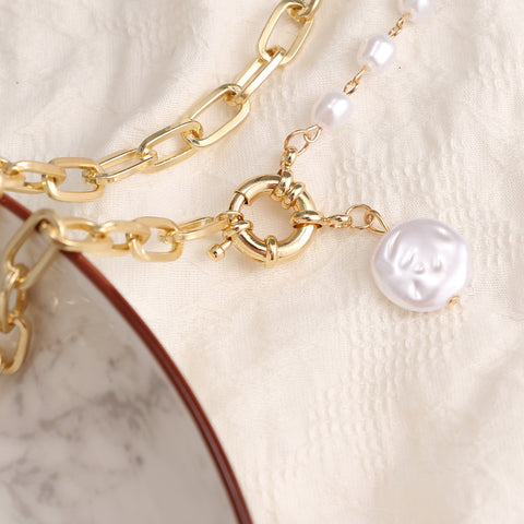 Arzonai Necklace 2022 new pearl simple design sense ins cold wind accessories decorative short necklace
