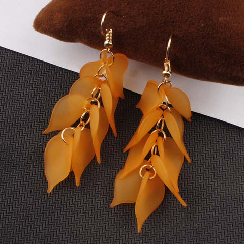 Arzonai Korean version of the new petal leaf earrings girls creative earrings tassel earrings earrings