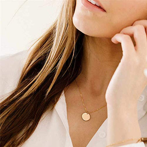 ARZONAI Minimalist Coin Necklace Hip Hop Fashion Gold Pendant chain Stainless steel chains luxury gothic jewelry Men and women