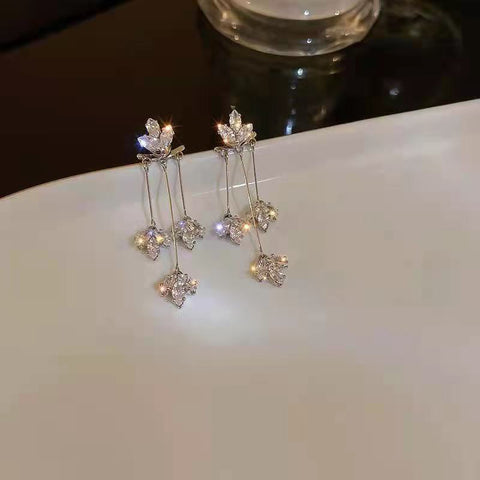 Arzonai new trend Su earrings temperament high-end fashion design leaf earrings female earrings Korean Jewellery for women and Girls