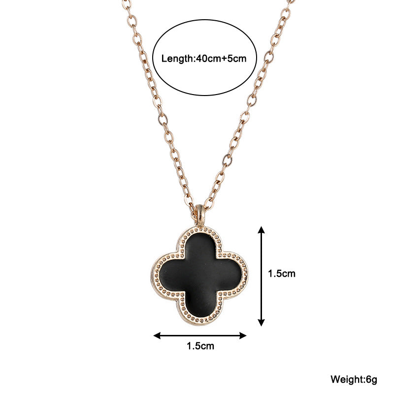 Arzonai Four Leaf Clover Necklace Pendant Fashion Jewelry Short Hair Clavicle Chain Simple Personality Trendy Jewelry