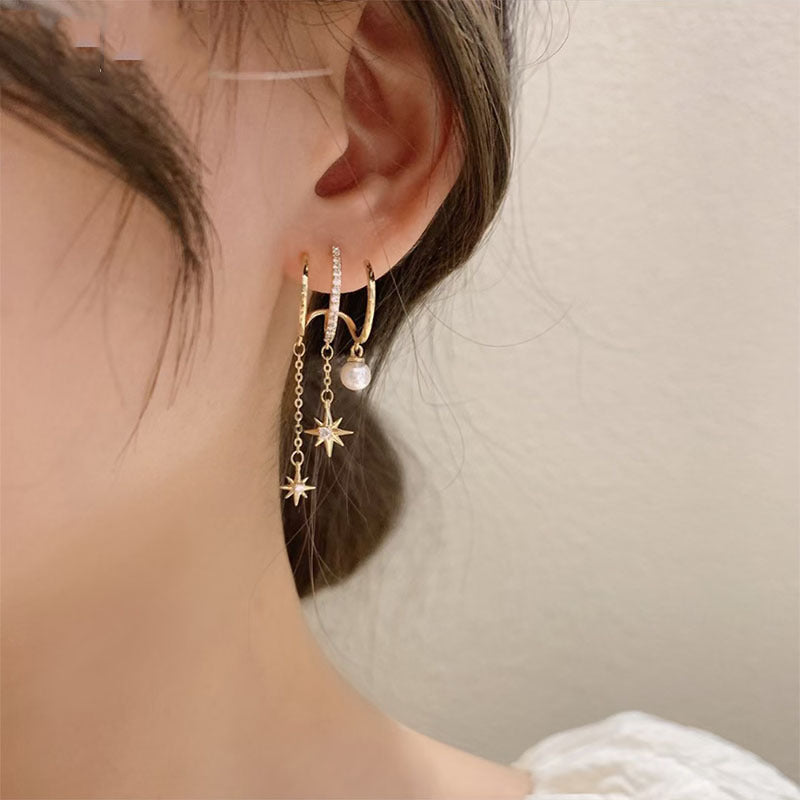 Arzonai  Japanese and Korean version 2022 new trendy simple temperament pearl ins net red tassel earrings female earring jewelry