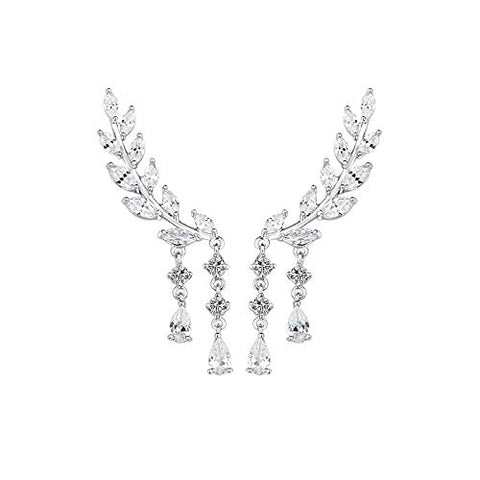 ARZONAI Silver Latest Trendy Stylish Crystal Stones EarCuff Earrings For Women and Girls