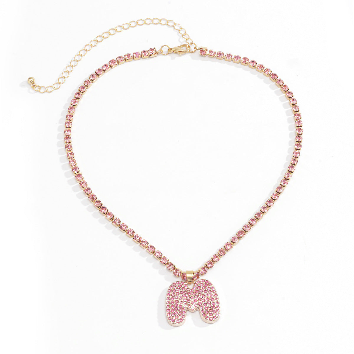 Arzonai fashion all-match claw chain diamond necklace female creative personality diamond letter-M pendant necklace
