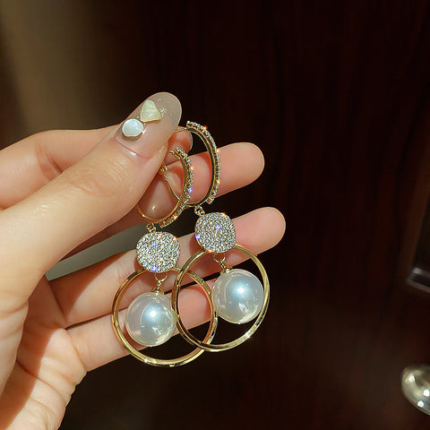 Arzonai net celebrity pearl personality earrings small mini earrings
