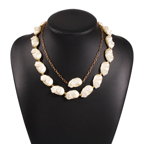 Arzonai fashion holiday style irregular pearl necklace cross-border supply creative wild necklace set