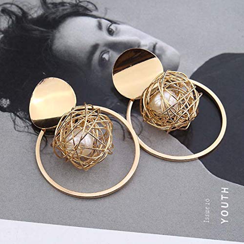 ARZONAI Non-precious Metal and Pearl Boho Earrings for Women & Girls, Golden
