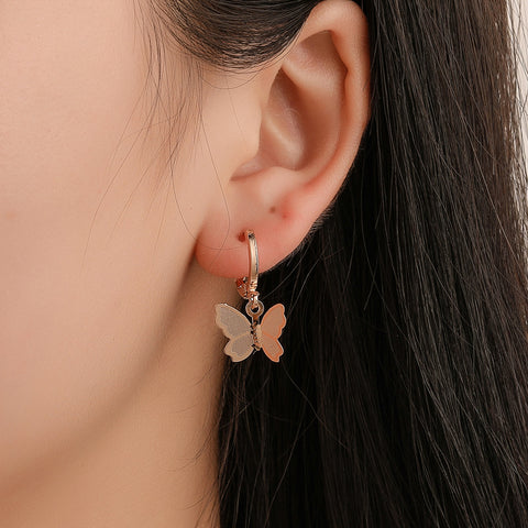 Arzonai Korean fashion earrings sweet frosted butterfly earrings earrings female sweet wild simple style earrings