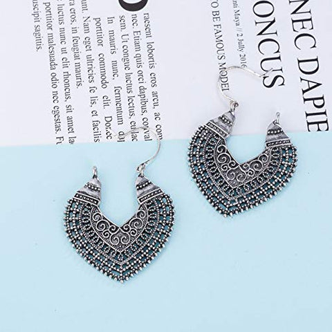 Arzonai Silver Oxidized Dangler Earrings for Women & Girls