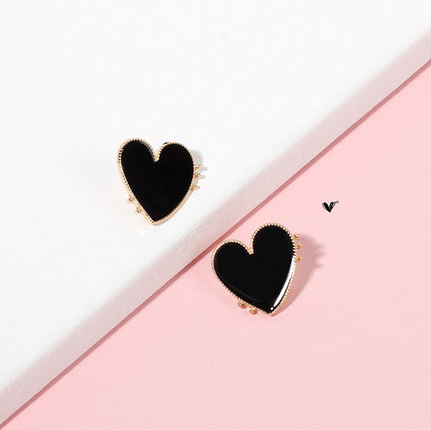 Arzonai 2021 new creative lace alloy drop oil love heart-shaped earrings European and American fan Internet celebrity personality temperament earrings for women and Girls