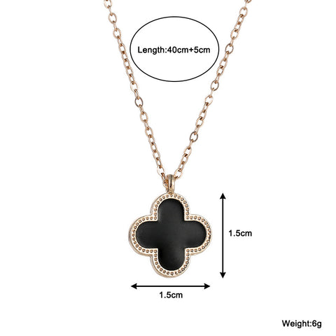 Arzonai Four Leaf Clover Necklace Pendant Fashion Jewelry Short Hair Clavicle Chain Simple Personality Trendy Jewelry