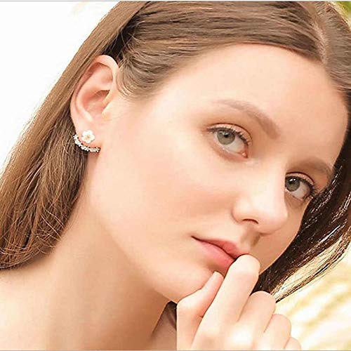 ARZONAI Flower Non-precious Metal and Pearl Earrings for Women & Girls, Golden