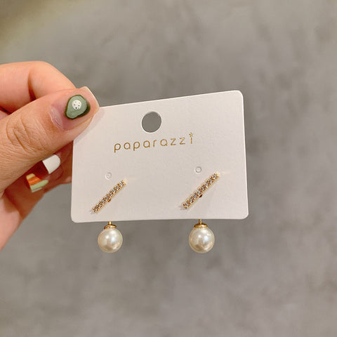 Arzonai South Korea's new simple and small pearl earrings all-match temperament ear studs girl earrings