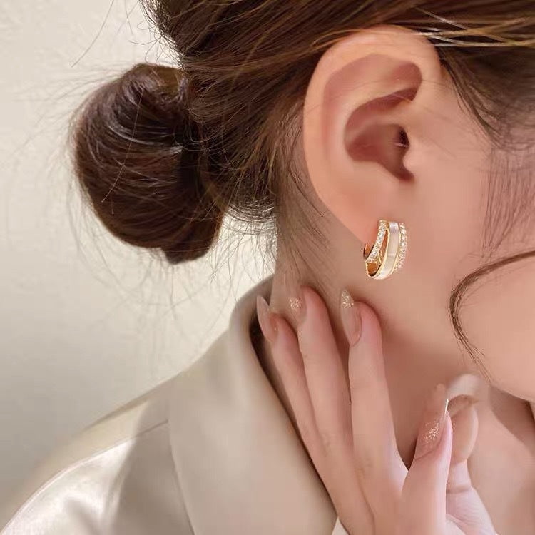 Arzonai geometric diamond drop oil earrings simple and versatile fashion personality earrings cold wind design earrings women